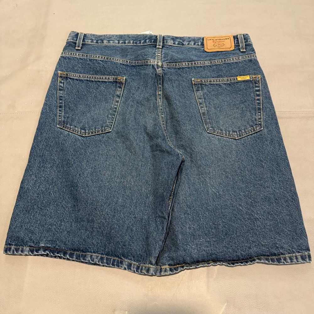 Levi Strauss Men Loose Fit Denim Jean Short Jort Skate Y2K Blue Baggy-38-7775
